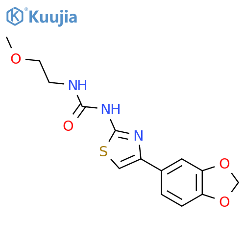 1-4-(2H-1,3-benzodioxol-5-yl)-1,3-thiazol-2-yl-3-(2-methoxyethyl)urea structure