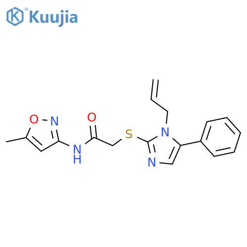 N-(5-methyl-1,2-oxazol-3-yl)-2-{[5-phenyl-1-(prop-2-en-1-yl)-1H-imidazol-2-yl]sulfanyl}acetamide structure