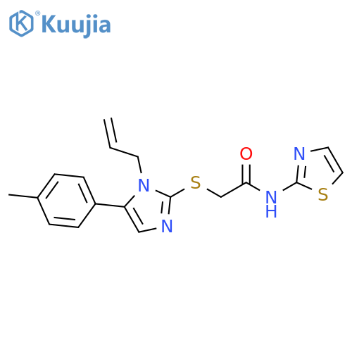 2-{[5-(4-methylphenyl)-1-(prop-2-en-1-yl)-1H-imidazol-2-yl]sulfanyl}-N-(1,3-thiazol-2-yl)acetamide structure