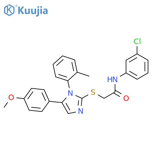 N-(3-chlorophenyl)-2-{[5-(4-methoxyphenyl)-1-(2-methylphenyl)-1H-imidazol-2-yl]sulfanyl}acetamide structure