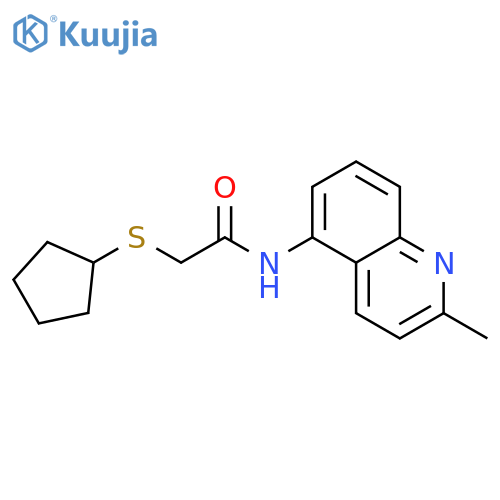 2-(cyclopentylsulfanyl)-N-(2-methylquinolin-5-yl)acetamide structure