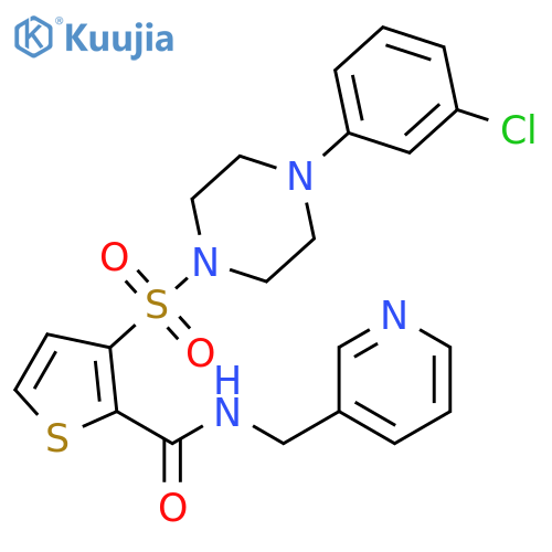 3-{[4-(3-chlorophenyl)piperazin-1-yl]sulfonyl}-N-[(pyridin-3-yl)methyl]thiophene-2-carboxamide structure
