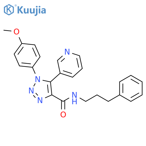 1-(4-methoxyphenyl)-N-(3-phenylpropyl)-5-(pyridin-3-yl)-1H-1,2,3-triazole-4-carboxamide structure