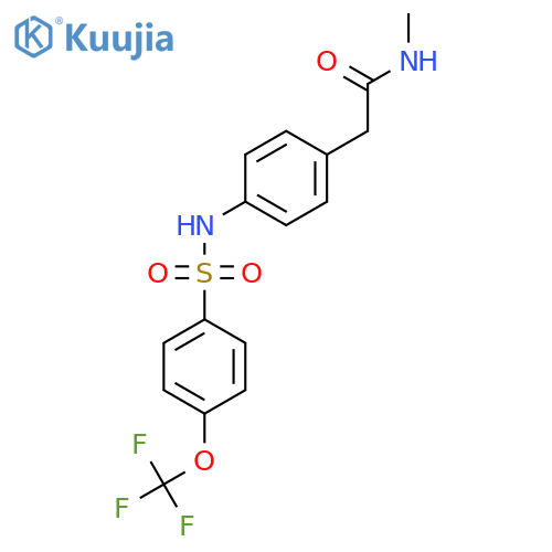 N-methyl-2-{4-4-(trifluoromethoxy)benzenesulfonamidophenyl}acetamide structure