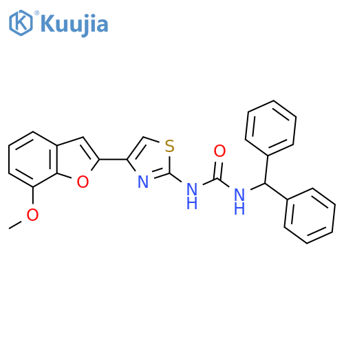 1-(diphenylmethyl)-3-4-(7-methoxy-1-benzofuran-2-yl)-1,3-thiazol-2-ylurea structure