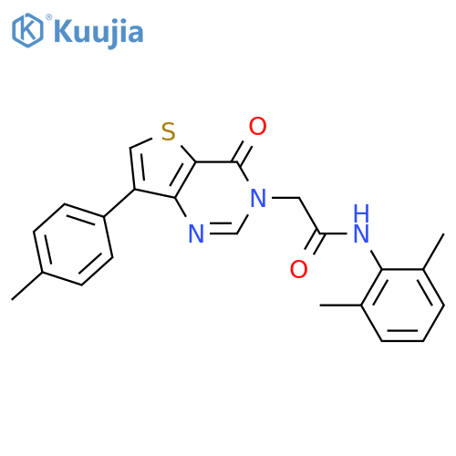 N-(2,6-dimethylphenyl)-2-[7-(4-methylphenyl)-4-oxo-3H,4H-thieno[3,2-d]pyrimidin-3-yl]acetamide structure