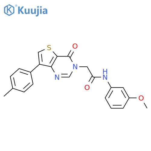 N-(3-methoxyphenyl)-2-[7-(4-methylphenyl)-4-oxo-3H,4H-thieno[3,2-d]pyrimidin-3-yl]acetamide structure