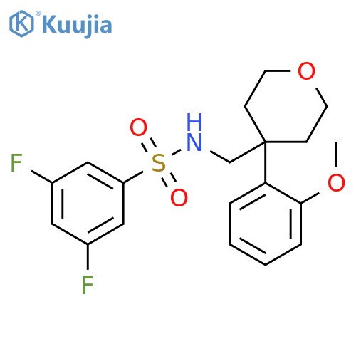 3,5-difluoro-N-{4-(2-methoxyphenyl)oxan-4-ylmethyl}benzene-1-sulfonamide structure