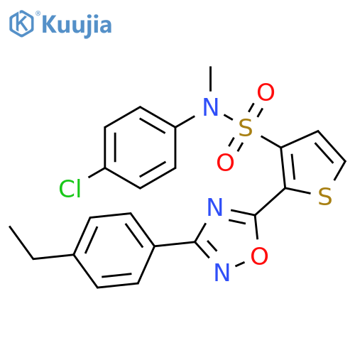 N-(4-chlorophenyl)-2-[3-(4-ethylphenyl)-1,2,4-oxadiazol-5-yl]-N-methylthiophene-3-sulfonamide structure