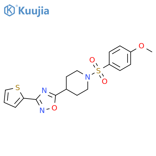 1-(4-methoxybenzenesulfonyl)-4-[3-(thiophen-2-yl)-1,2,4-oxadiazol-5-yl]piperidine structure