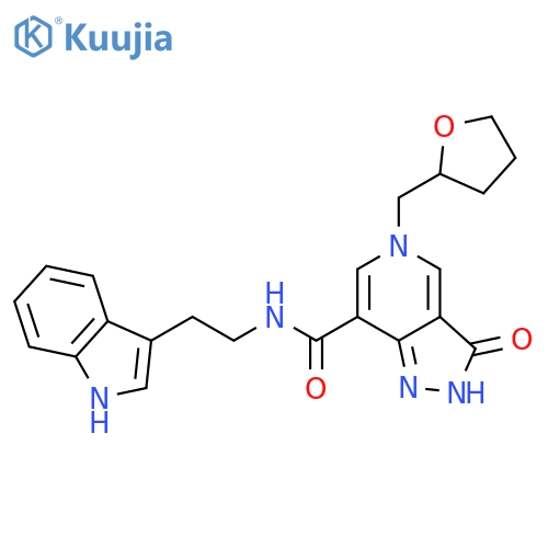N-2-(1H-indol-3-yl)ethyl-3-oxo-5-(oxolan-2-yl)methyl-2H,3H,5H-pyrazolo4,3-cpyridine-7-carboxamide structure