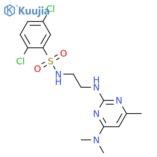 2,5-dichloro-N-(2-{4-(dimethylamino)-6-methylpyrimidin-2-ylamino}ethyl)benzene-1-sulfonamide structure