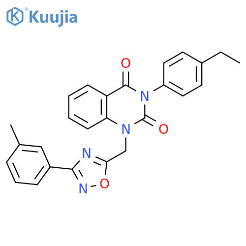3-(4-ethylphenyl)-1-{[3-(3-methylphenyl)-1,2,4-oxadiazol-5-yl]methyl}-1,2,3,4-tetrahydroquinazoline-2,4-dione structure