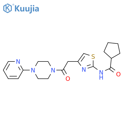 N-(4-{2-oxo-2-4-(pyridin-2-yl)piperazin-1-ylethyl}-1,3-thiazol-2-yl)cyclopentanecarboxamide structure