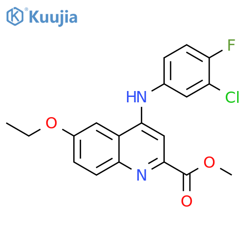 methyl 4-[(3-chloro-4-fluorophenyl)amino]-6-ethoxyquinoline-2-carboxylate structure