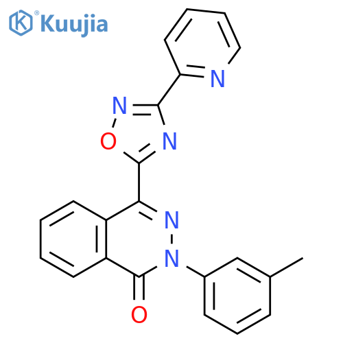 2-(3-methylphenyl)-4-[3-(pyridin-2-yl)-1,2,4-oxadiazol-5-yl]-1,2-dihydrophthalazin-1-one structure