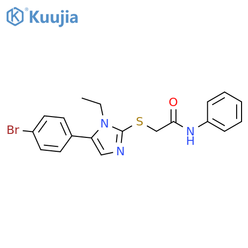 2-{[5-(4-bromophenyl)-1-ethyl-1H-imidazol-2-yl]sulfanyl}-N-phenylacetamide structure