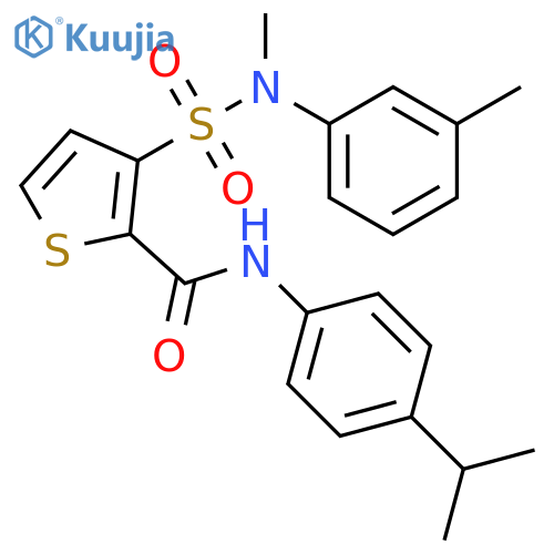 3-[methyl(3-methylphenyl)sulfamoyl]-N-[4-(propan-2-yl)phenyl]thiophene-2-carboxamide structure