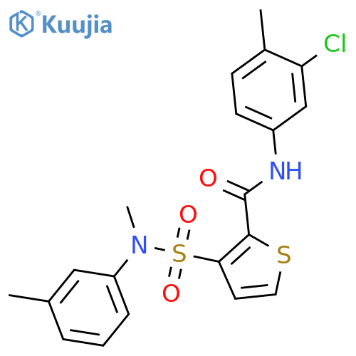 N-(3-chloro-4-methylphenyl)-3-[methyl(3-methylphenyl)sulfamoyl]thiophene-2-carboxamide structure