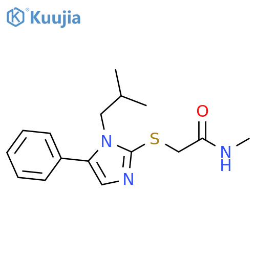N-methyl-2-{[1-(2-methylpropyl)-5-phenyl-1H-imidazol-2-yl]sulfanyl}acetamide structure