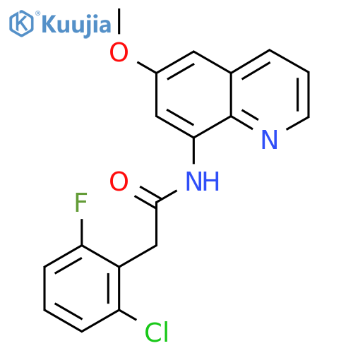 2-(2-chloro-6-fluorophenyl)-N-(6-methoxyquinolin-8-yl)acetamide structure