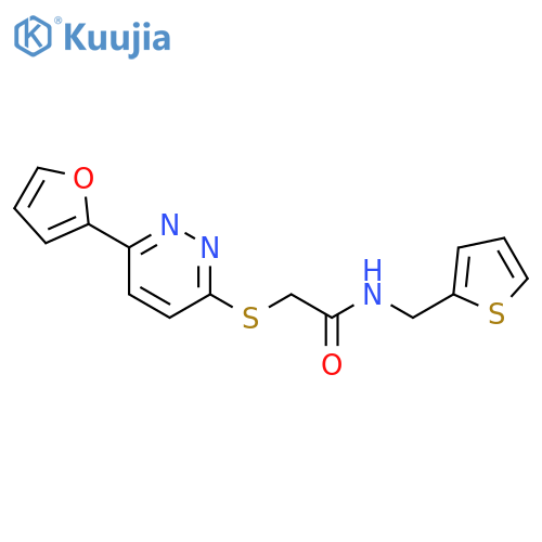 2-{[6-(furan-2-yl)pyridazin-3-yl]sulfanyl}-N-[(thiophen-2-yl)methyl]acetamide structure