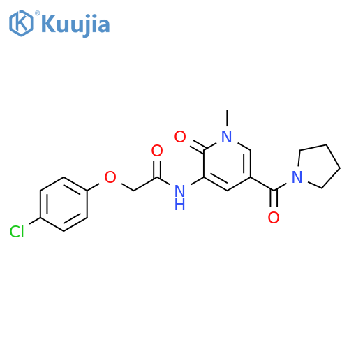 2-(4-chlorophenoxy)-N-[1-methyl-2-oxo-5-(pyrrolidine-1-carbonyl)-1,2-dihydropyridin-3-yl]acetamide structure
