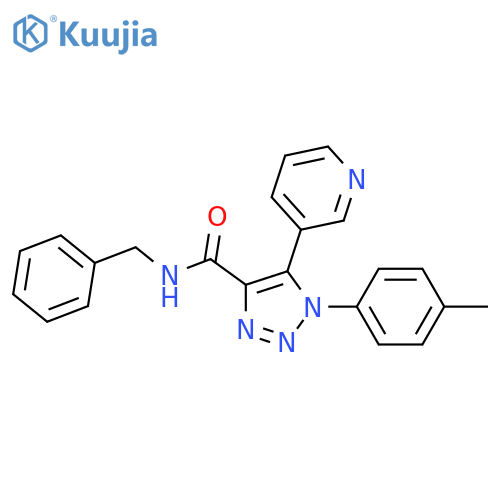 N-benzyl-1-(4-methylphenyl)-5-(pyridin-3-yl)-1H-1,2,3-triazole-4-carboxamide structure