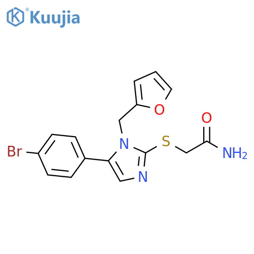 2-{[5-(4-bromophenyl)-1-[(furan-2-yl)methyl]-1H-imidazol-2-yl]sulfanyl}acetamide structure