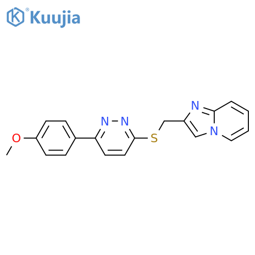 3-[({imidazo[1,2-a]pyridin-2-yl}methyl)sulfanyl]-6-(4-methoxyphenyl)pyridazine structure