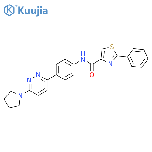 2-phenyl-N-{4-[6-(pyrrolidin-1-yl)pyridazin-3-yl]phenyl}-1,3-thiazole-4-carboxamide structure