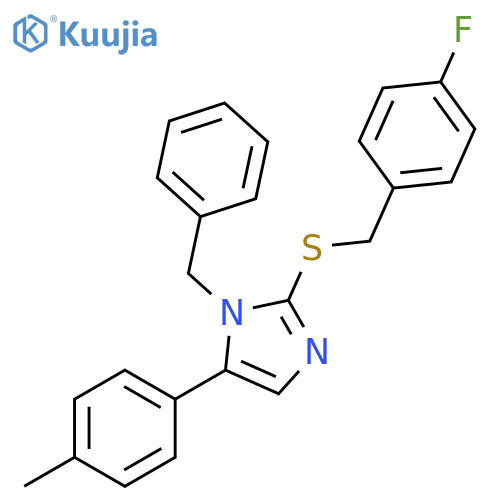 1-benzyl-2-{[(4-fluorophenyl)methyl]sulfanyl}-5-(4-methylphenyl)-1H-imidazole structure
