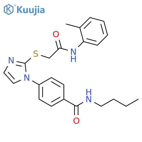 N-butyl-4-[2-({[(2-methylphenyl)carbamoyl]methyl}sulfanyl)-1H-imidazol-1-yl]benzamide structure