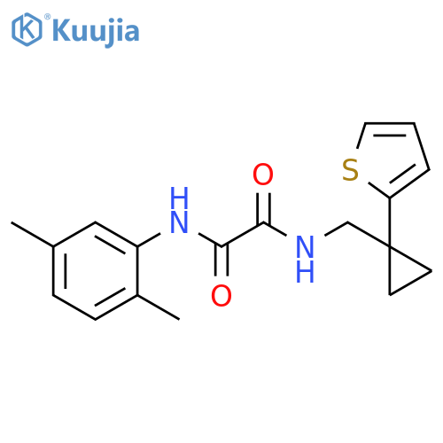 N'-(2,5-dimethylphenyl)-N-{1-(thiophen-2-yl)cyclopropylmethyl}ethanediamide structure