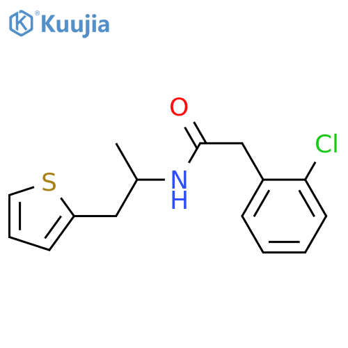 2-(2-chlorophenyl)-N-1-(thiophen-2-yl)propan-2-ylacetamide structure