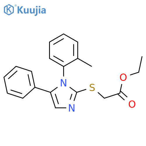 ethyl 2-{[1-(2-methylphenyl)-5-phenyl-1H-imidazol-2-yl]sulfanyl}acetate structure