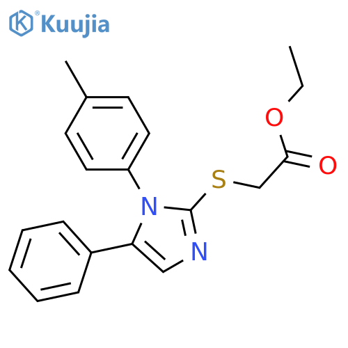 ethyl 2-{[1-(4-methylphenyl)-5-phenyl-1H-imidazol-2-yl]sulfanyl}acetate structure