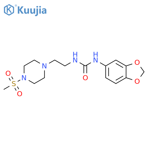 3-(2H-1,3-benzodioxol-5-yl)-1-2-(4-methanesulfonylpiperazin-1-yl)ethylurea structure