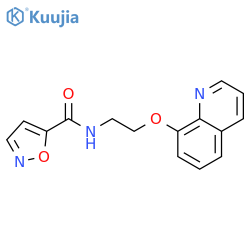 N-[2-(quinolin-8-yloxy)ethyl]-1,2-oxazole-5-carboxamide structure