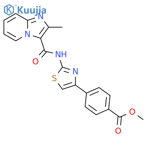 methyl 4-(2-{2-methylimidazo[1,2-a]pyridine-3-amido}-1,3-thiazol-4-yl)benzoate structure