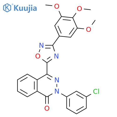 2-(3-chlorophenyl)-4-[3-(3,4,5-trimethoxyphenyl)-1,2,4-oxadiazol-5-yl]-1,2-dihydrophthalazin-1-one structure