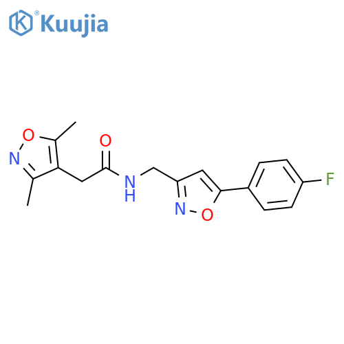 2-(3,5-dimethyl-1,2-oxazol-4-yl)-N-{[5-(4-fluorophenyl)-1,2-oxazol-3-yl]methyl}acetamide structure