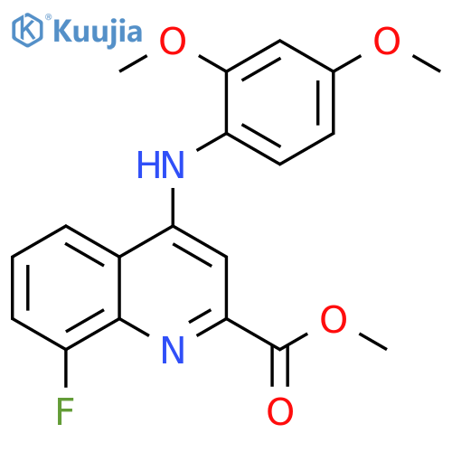 methyl 4-[(2,4-dimethoxyphenyl)amino]-8-fluoroquinoline-2-carboxylate structure