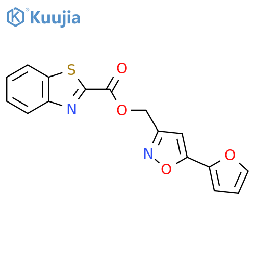 [5-(furan-2-yl)-1,2-oxazol-3-yl]methyl 1,3-benzothiazole-2-carboxylate structure