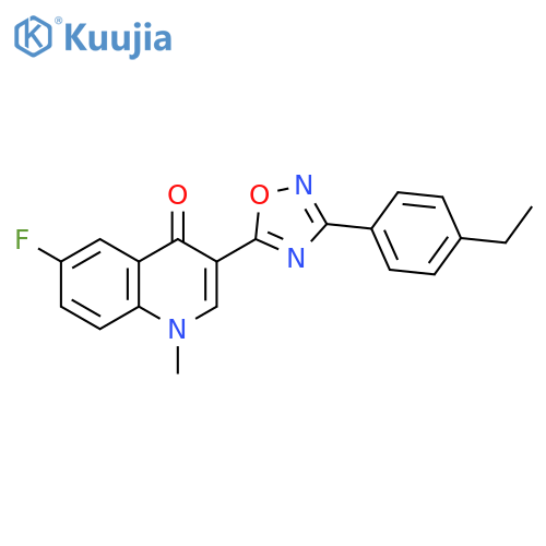 3-[3-(4-ethylphenyl)-1,2,4-oxadiazol-5-yl]-6-fluoro-1-methyl-1,4-dihydroquinolin-4-one structure