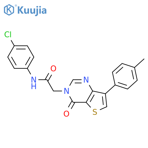 N-(4-chlorophenyl)-2-[7-(4-methylphenyl)-4-oxo-3H,4H-thieno[3,2-d]pyrimidin-3-yl]acetamide structure