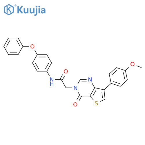 2-[7-(4-methoxyphenyl)-4-oxo-3H,4H-thieno[3,2-d]pyrimidin-3-yl]-N-(4-phenoxyphenyl)acetamide structure