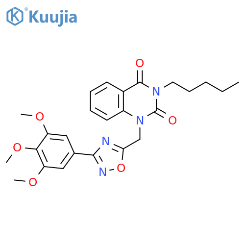 3-pentyl-1-{[3-(3,4,5-trimethoxyphenyl)-1,2,4-oxadiazol-5-yl]methyl}-1,2,3,4-tetrahydroquinazoline-2,4-dione structure