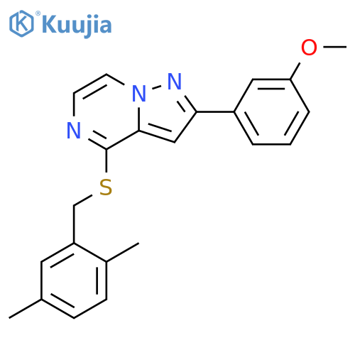 4-{[(2,5-dimethylphenyl)methyl]sulfanyl}-2-(3-methoxyphenyl)pyrazolo[1,5-a]pyrazine structure
