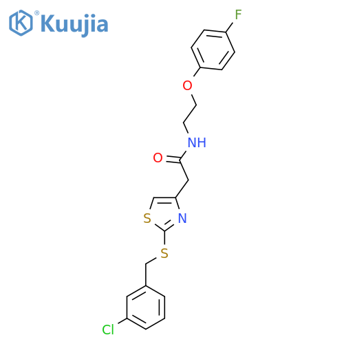 2-(2-{(3-chlorophenyl)methylsulfanyl}-1,3-thiazol-4-yl)-N-2-(4-fluorophenoxy)ethylacetamide structure